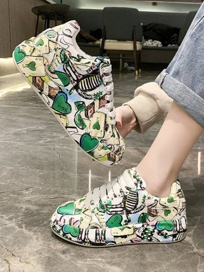 Detanny - Trendige Graffiti Freizeit Damen Sneaker