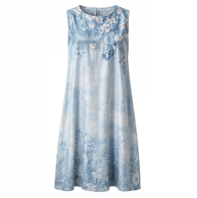 Stilvol Geblümtes A-Linien Kleid mit Weste für Damen – Miray