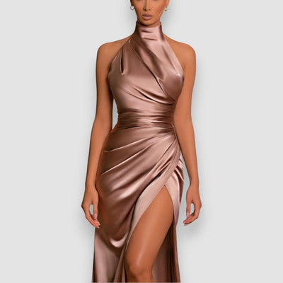 Lumier | Ärmelloses Satin-Kleid