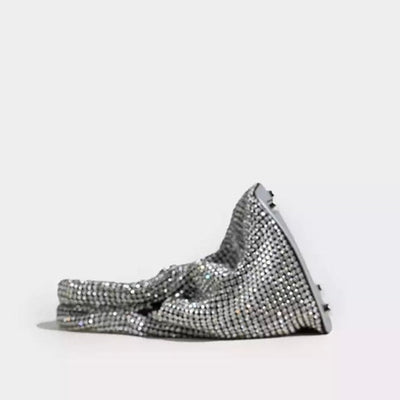 Glitzernde Strass Abendtasche Damen – Mini Clutch mit Schulterkette