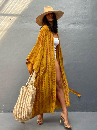 Gewebter Kimono mit Bindegürtel – Leona