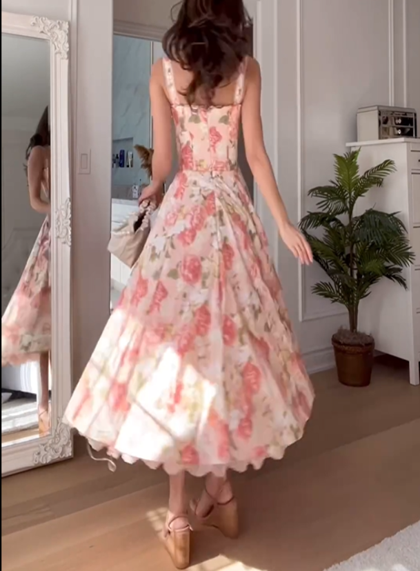 Rosalina - Rosa Blumenkleid