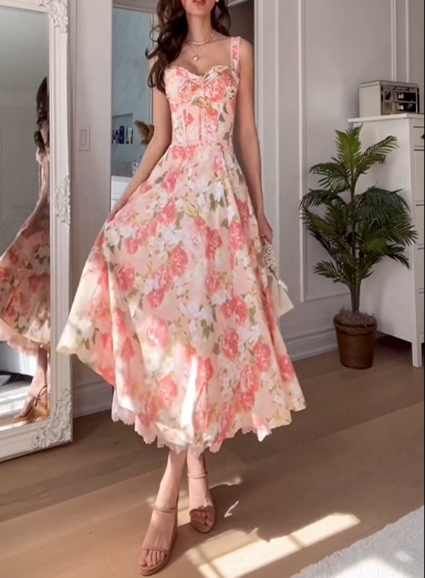 Rosalina - Rosa Blumenkleid