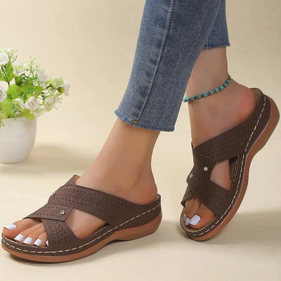 Jolina – Orthopädische Sandalen Leder Kreuzriemen