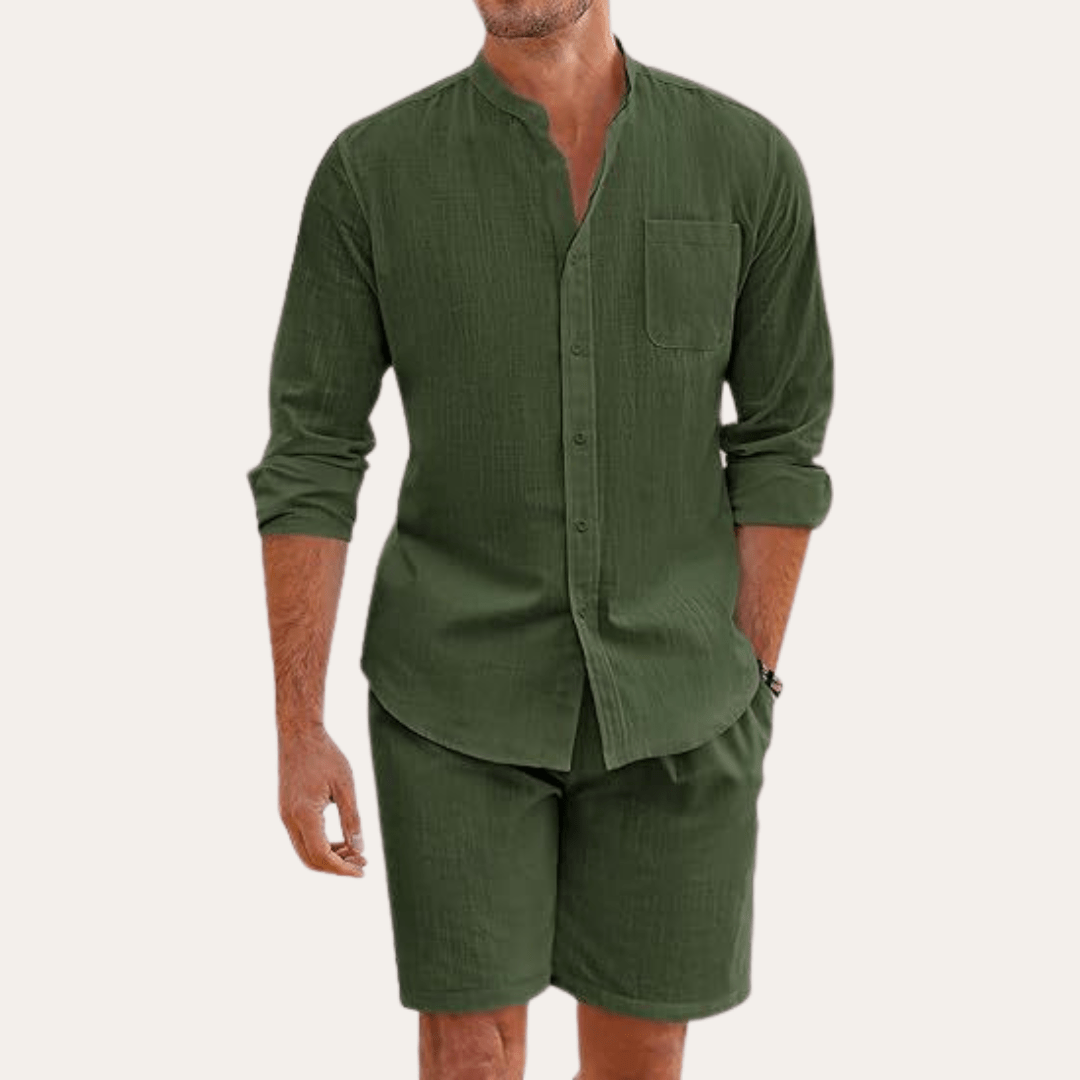 Joris - Modernes Leinen Set mit Hemd und Shorts