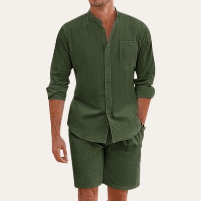 Joris - Modernes Leinen Set mit Hemd und Shorts