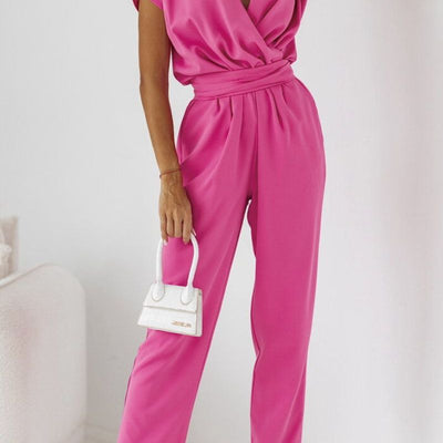 Trendiger Damen Sommer-Jumpsuit mit Kurzarm & Taillenbetonung – Alina