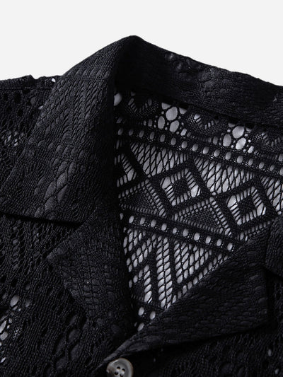 David | Transparente Häkelshirt mit Ethno-Muster