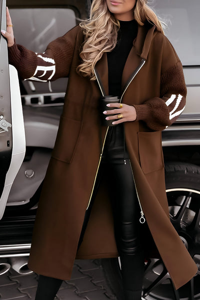 Paola - Chic Langer Mantel mit Kapuze