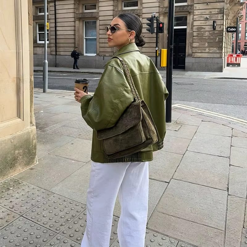 Katia™ - Zeitlose Lederjacke in Übergröße