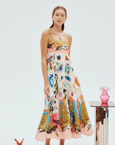 Basha - Damen Graffiti Druck Swing Kleid