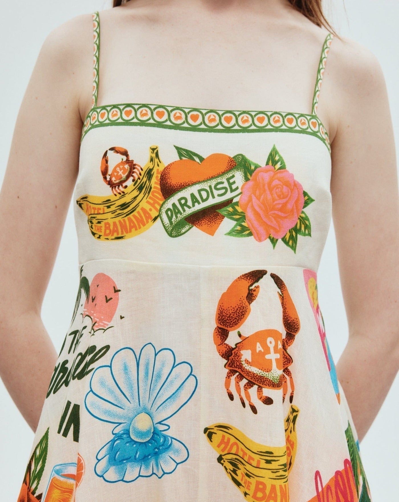 Basha - Damen Graffiti Druck Swing Kleid