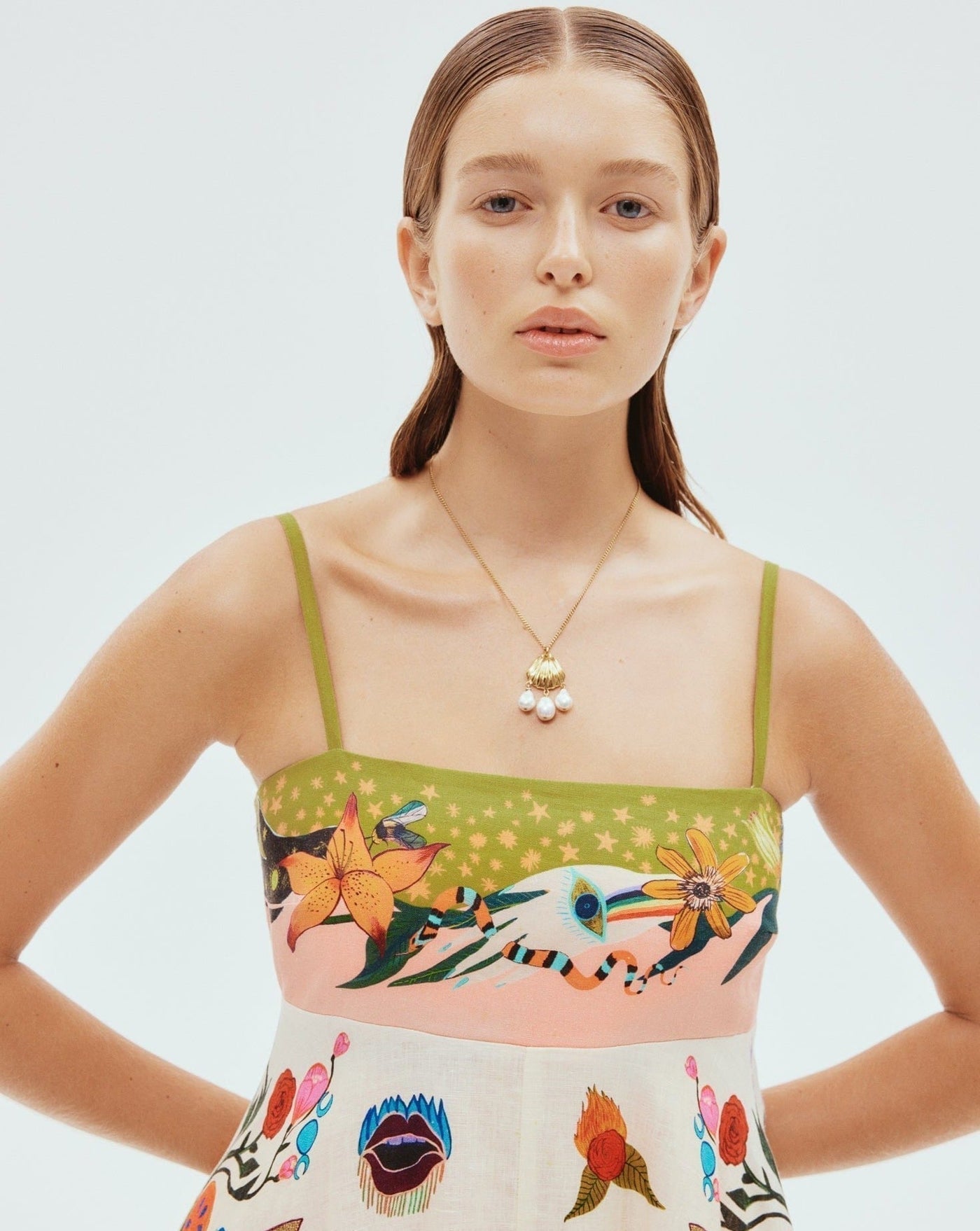 Basha - Damen Graffiti Druck Swing Kleid