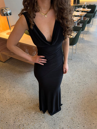 Damen Maxikleid ärmellos Baumwolle V-Ausschnitt für Sommer & Party