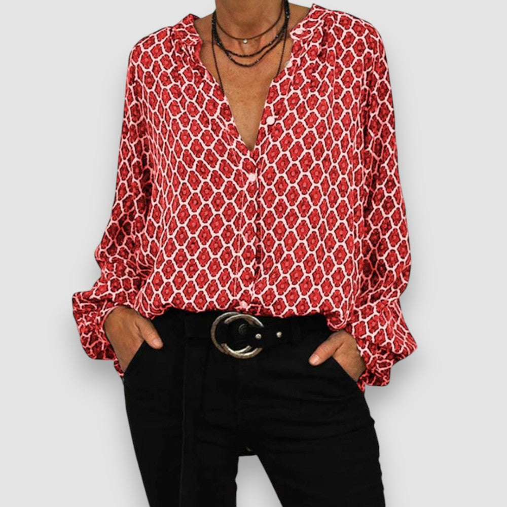 Zara | Bluse mit V-Ausschnitt