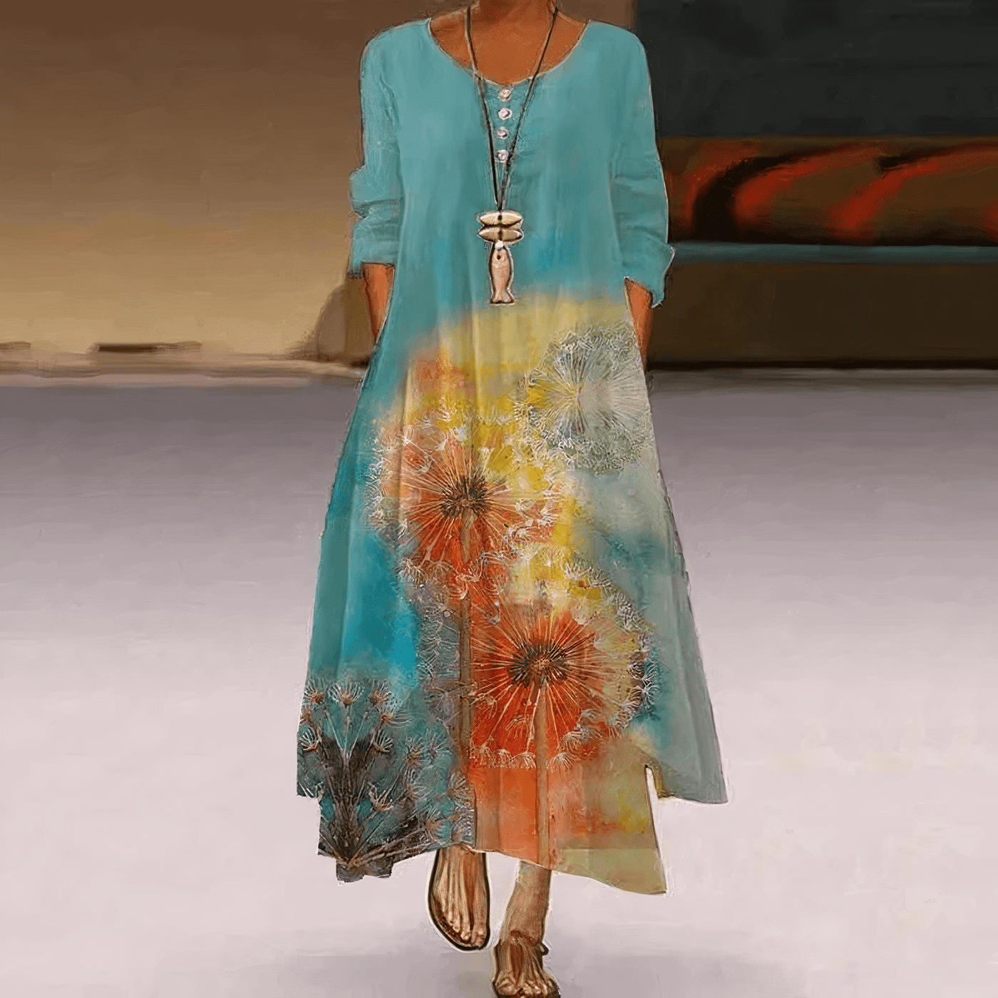 Lena – Elegantes Slim Fit Maxi Kleid