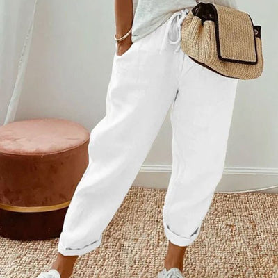 Lina - Luftige Leinenhose mit elastischem Bund