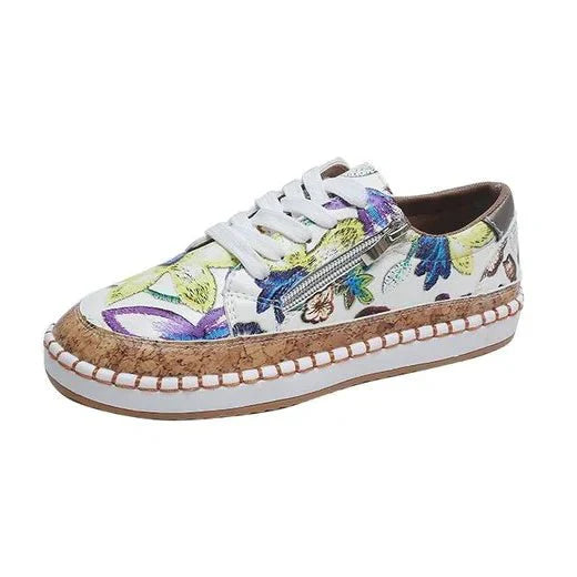 Liyana – Florale Stickerei Slip-On Schuhe
