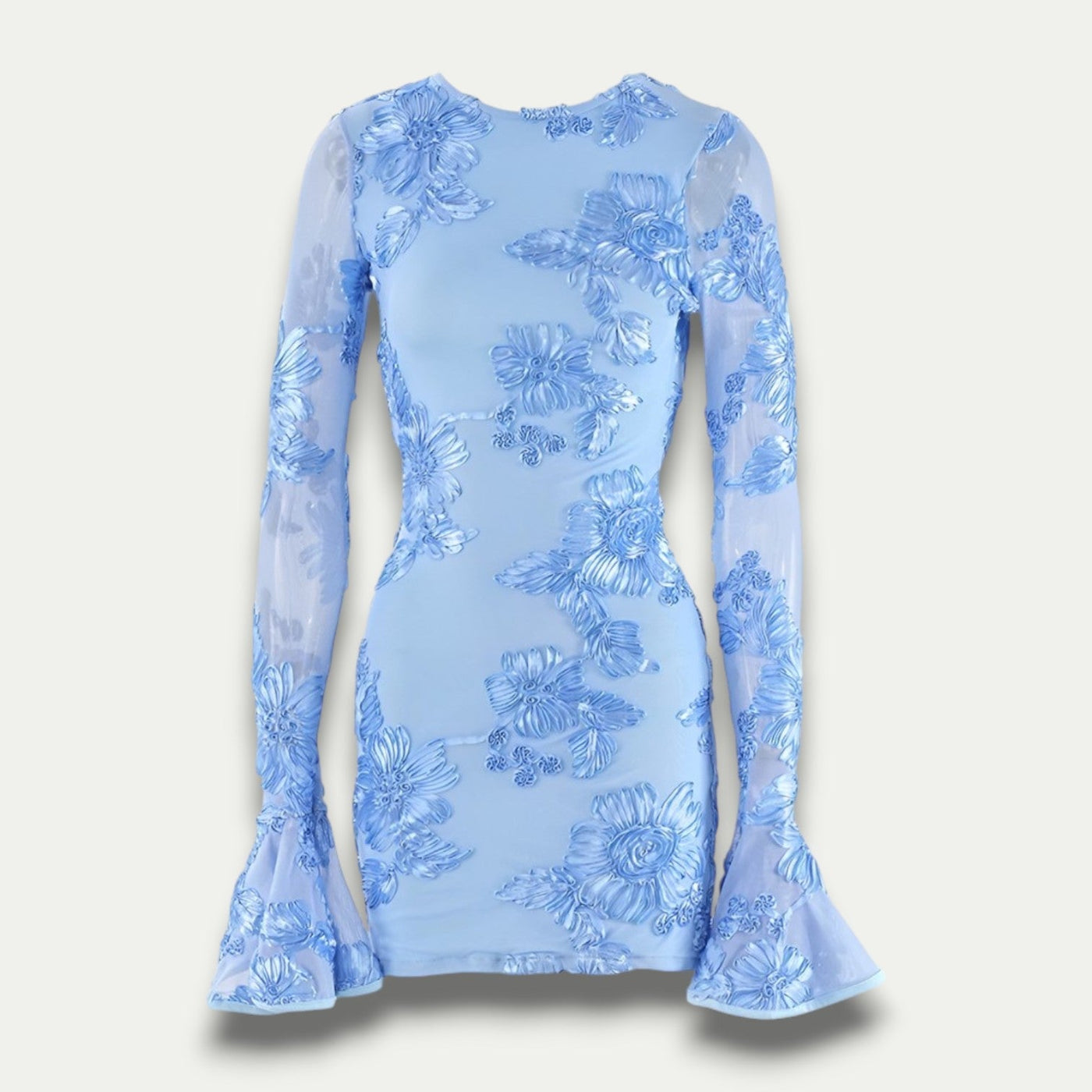 Lorina – Elegantes Besticktes Midi Partykleid mit Blumenmuster