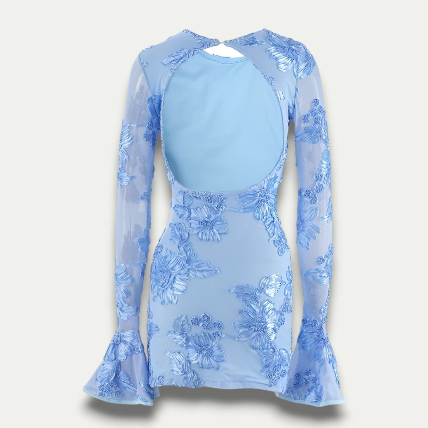 Lorina – Elegantes Besticktes Midi Partykleid mit Blumenmuster