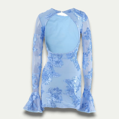 Lorina – Elegantes Besticktes Midi Partykleid mit Blumenmuster