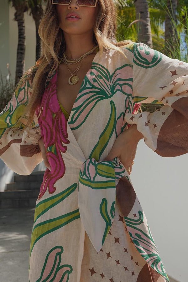 Lorina – Elegantes Maxikleid mit Ballonärmeln