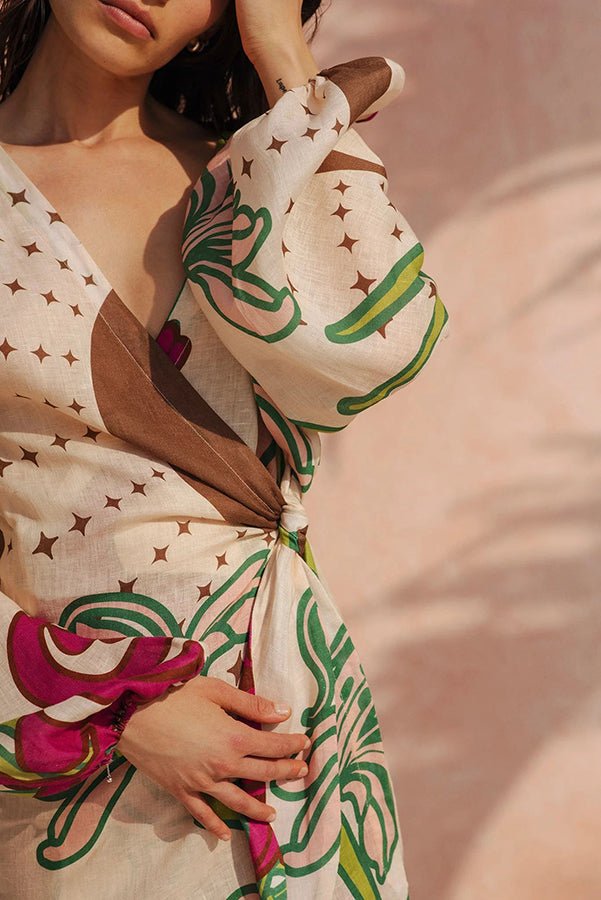 Lorina – Elegantes Maxikleid mit Ballonärmeln