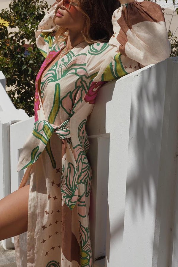 Lorina – Elegantes Maxikleid mit Ballonärmeln