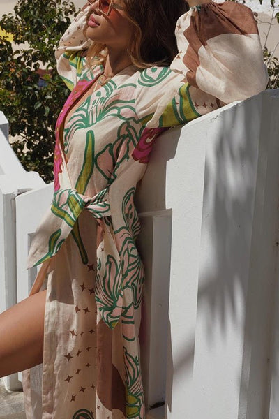 Lorina – Elegantes Maxikleid mit Ballonärmeln