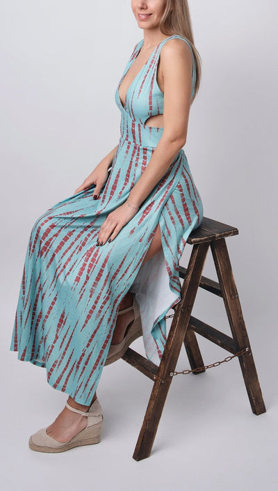 Luzie - Eleanor Tie-Dye Kleid mit Schlitz und Cut-Out-Design