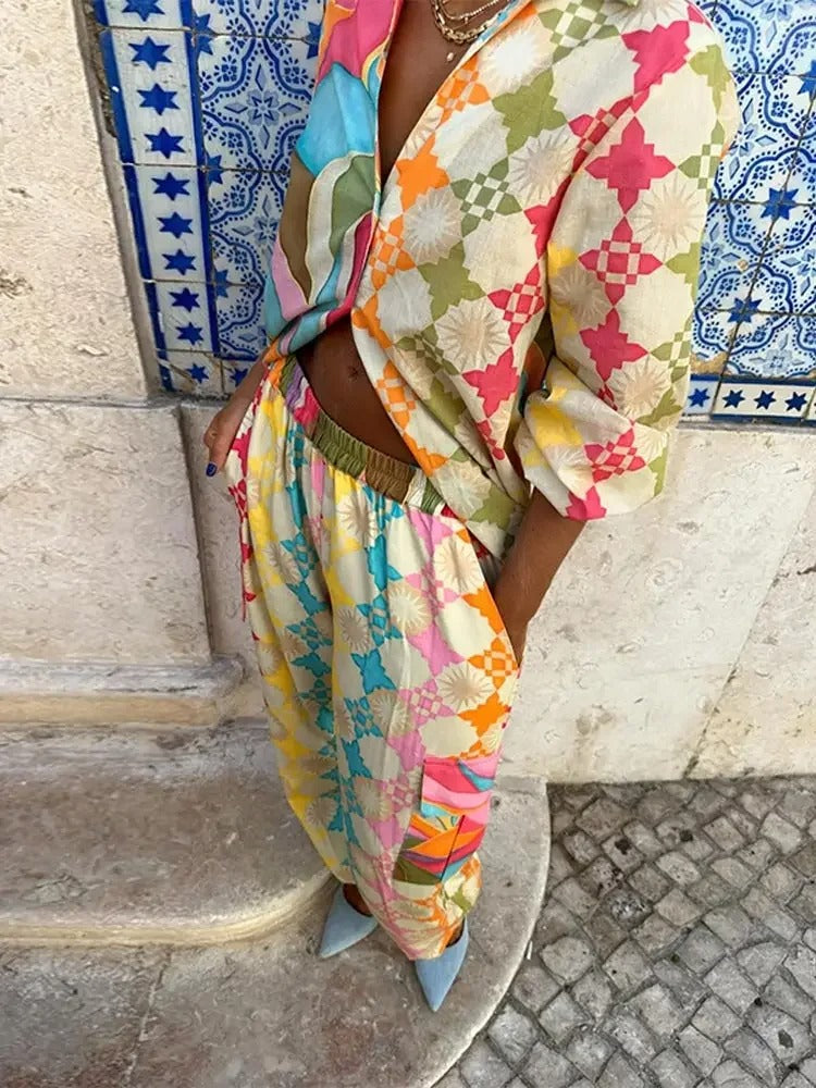 Damen Kleid-Set – Leichte Viskose – Fließender Eleganter Sommerstil