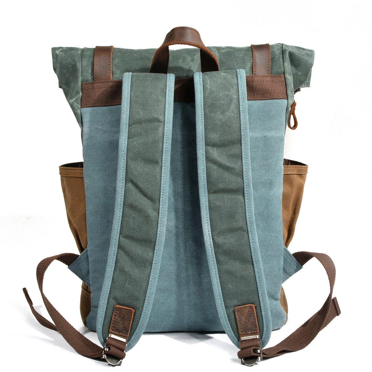 MARSEILLE | Rolltop-Rucksack aus wachsbeschichtetem Segeltuch