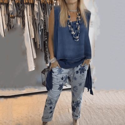 Mira - Ärmelloses Top mit bedruckter Hose