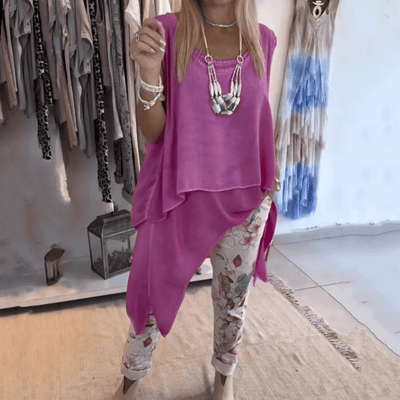 Mira - Ärmelloses Top mit bedruckter Hose