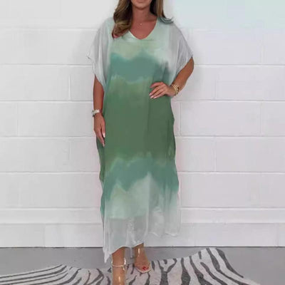 Mirella - Fließendes Chiffonkleid mit Dip Dye Effekt