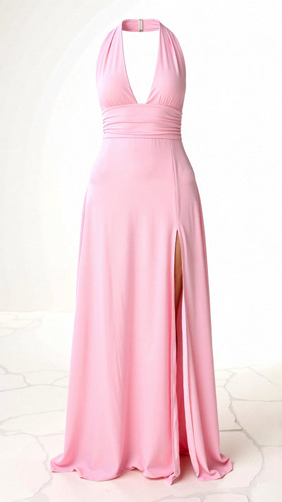 Renzy - Elegantes Halfter-Maxi-Kleid