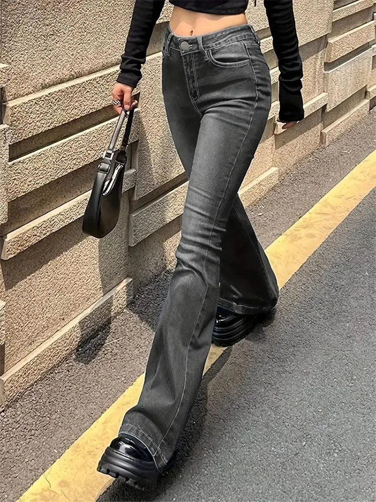 High-Waist-Jeans mit geradem Bein für Damen