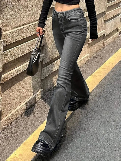 High-Waist-Jeans mit geradem Bein für Damen