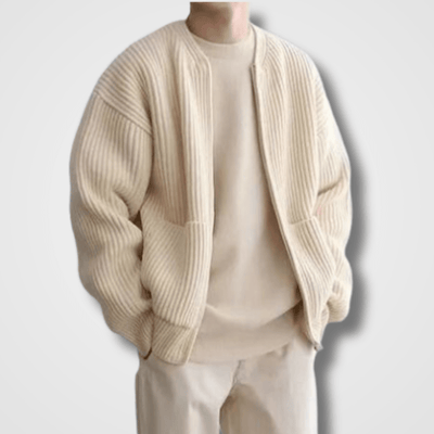 Herren Strick Langarm Warme Strickjacke | Reißverschluss