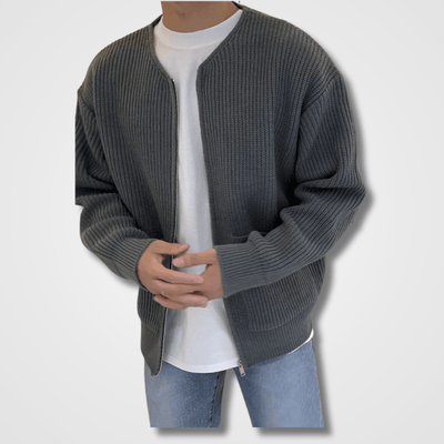 Herren Strick Langarm Warme Strickjacke | Reißverschluss
