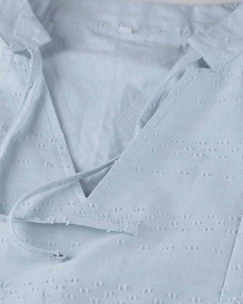 Strandkleid für Frauen - V-Ausschnitt - Dreiviertel-Ärmel - leichtes, atmungsaktives Material