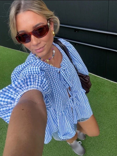 Jensen - Schicke Puffärmel-Bindebluse