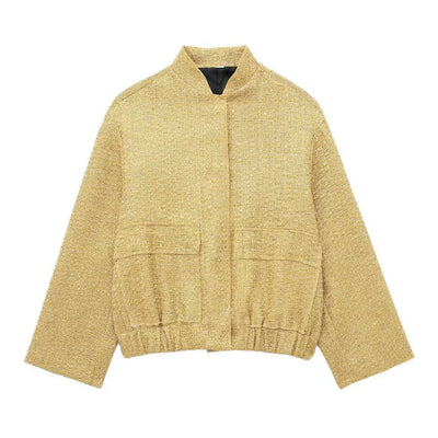 Damen Kurze Pailletten Jacke | Langarm