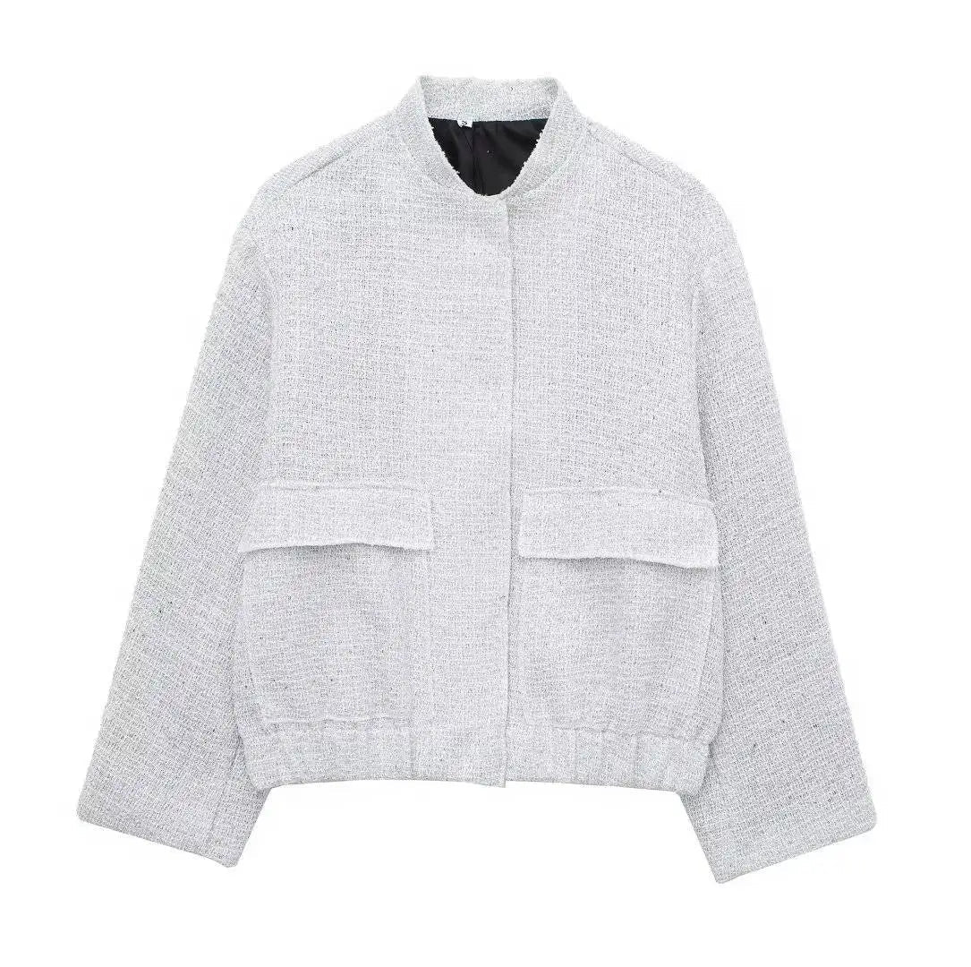 Damen Kurze Pailletten Jacke | Langarm