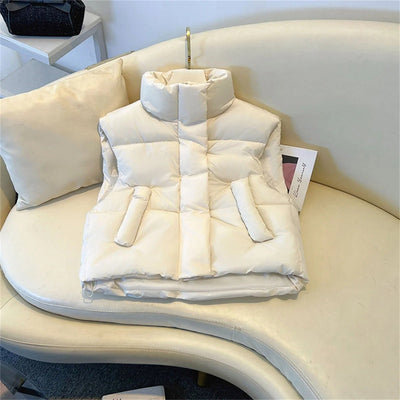 Damen Hohem Kragen Puffer Weste | Ärmellos