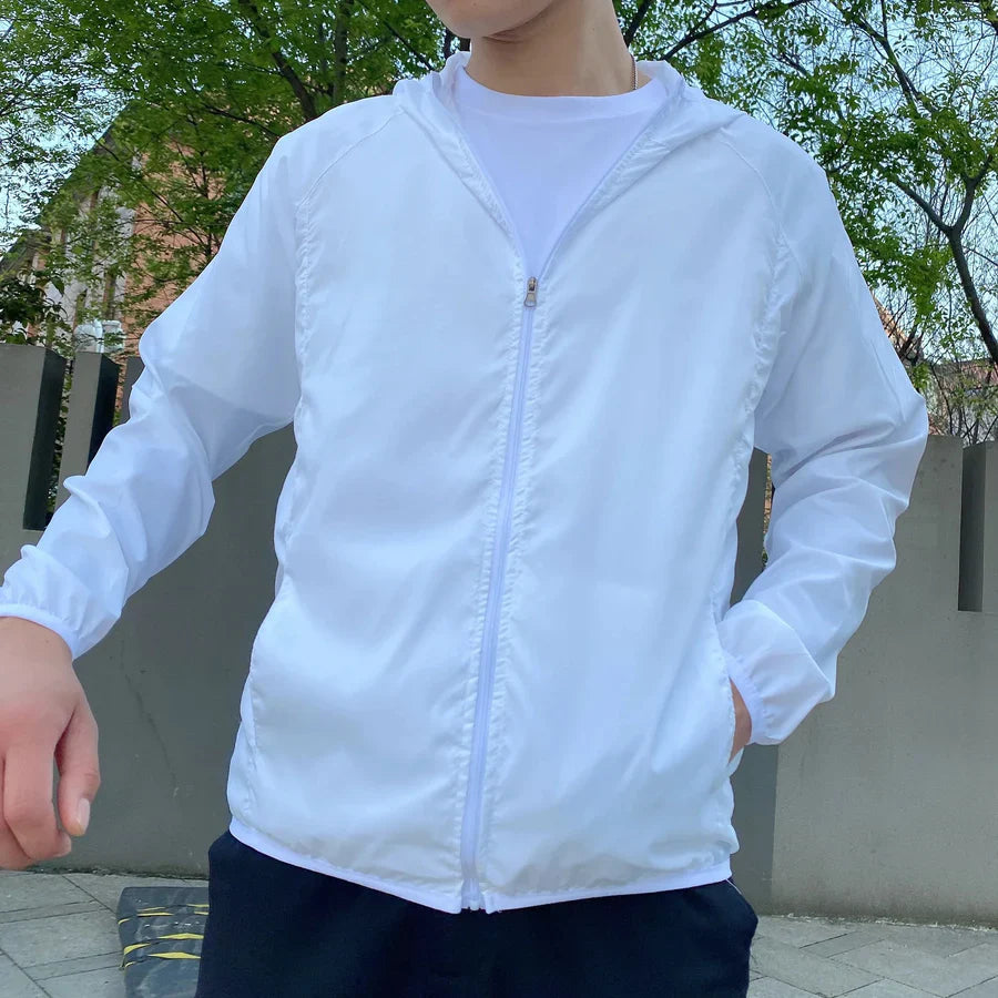 Herren Windbreaker Kapuze Jacke | Reißverschluss