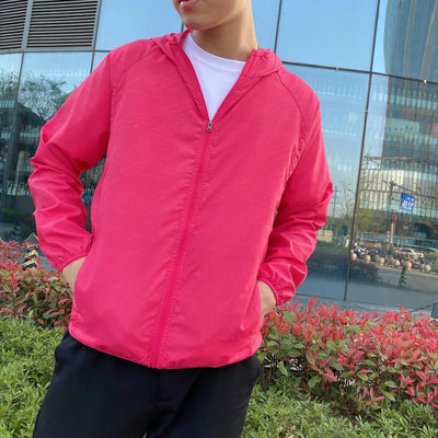 Herren Windbreaker Kapuze Jacke | Reißverschluss