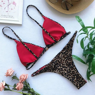 Damen Leopardenmuster Bikini Set | Bequeme
