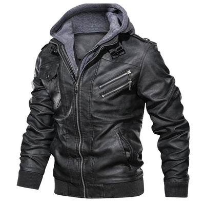 Kapuze Premium Bikerjacke für Herren | Lässig