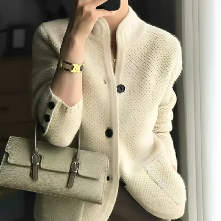 Damen Knopf Daunen Strick Warme Strickjacke | Langarm